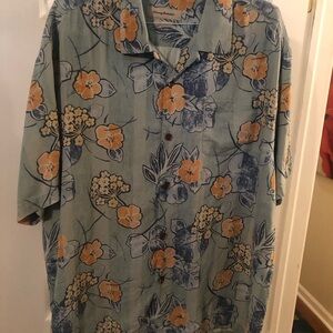 Tommy Bahama Blue and Orange Floral Men's Shirt